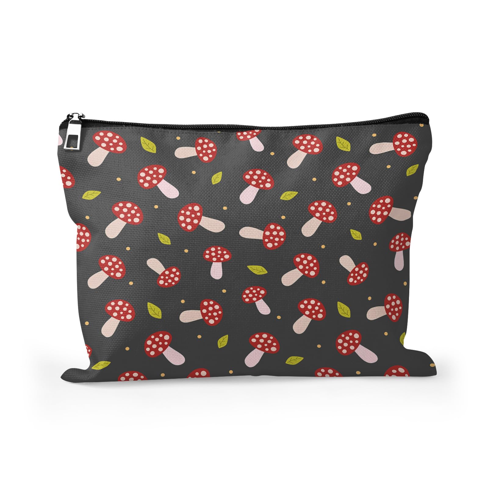 Cafl Hawaiian Palm Leaf Makeup Bag Tropical Palm Trees Cosmetic Bag Zipper Pouch Large Toiltry Bag Travel Linen Make Up Organizer Purse for Women 10×8Inch